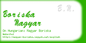 boriska magyar business card